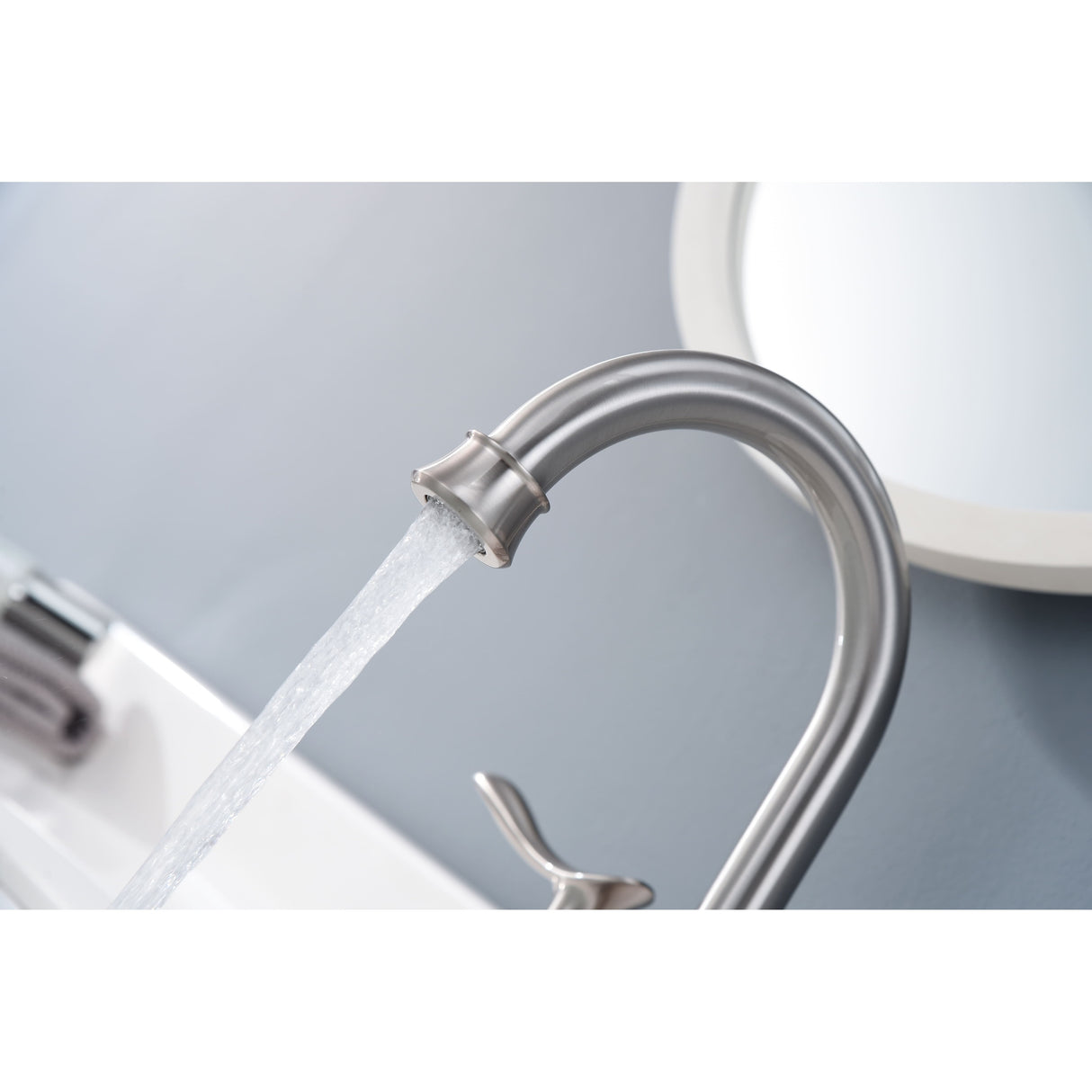 4 Inch Centerset Bathroom Sink Faucet Dual Handle Bathroom Faucet with 360°Swivel Spout Vanity Tap with Pop Up Drain
