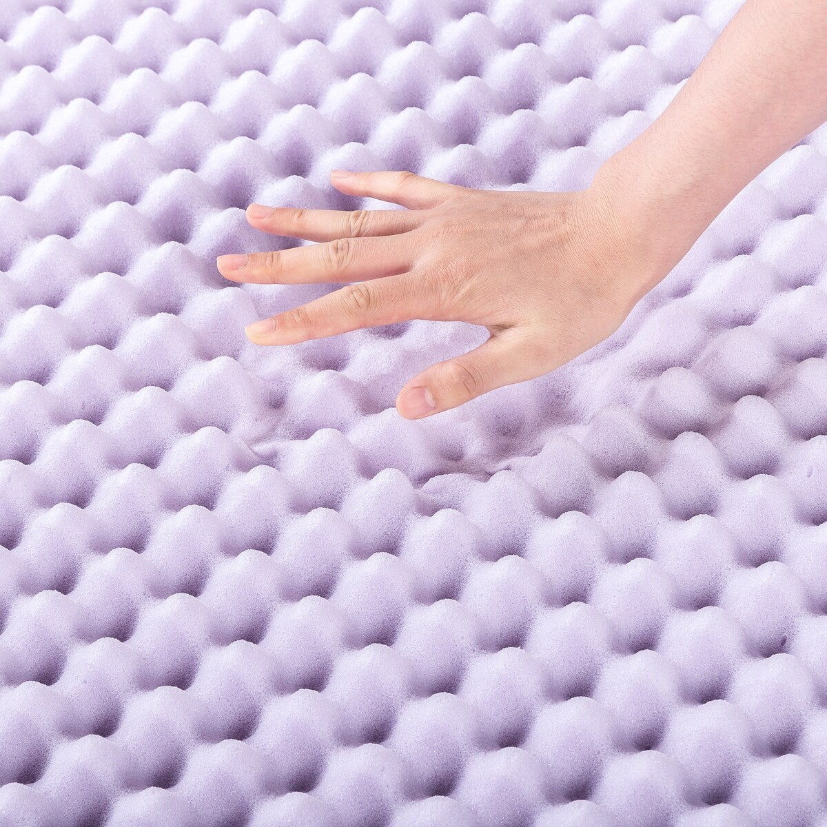 4 Inch Egg Crate Memory Foam Mattress Topper with Soothing Lavender Infusion - Crown Comfort