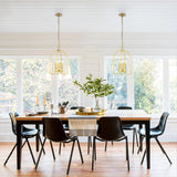 4-Light Aged Brass Modern Industrial Pendant Vintage Curved Cage Geometric Candlestick Chandelier - 14.2 in. in Dia x 21.2 in. H