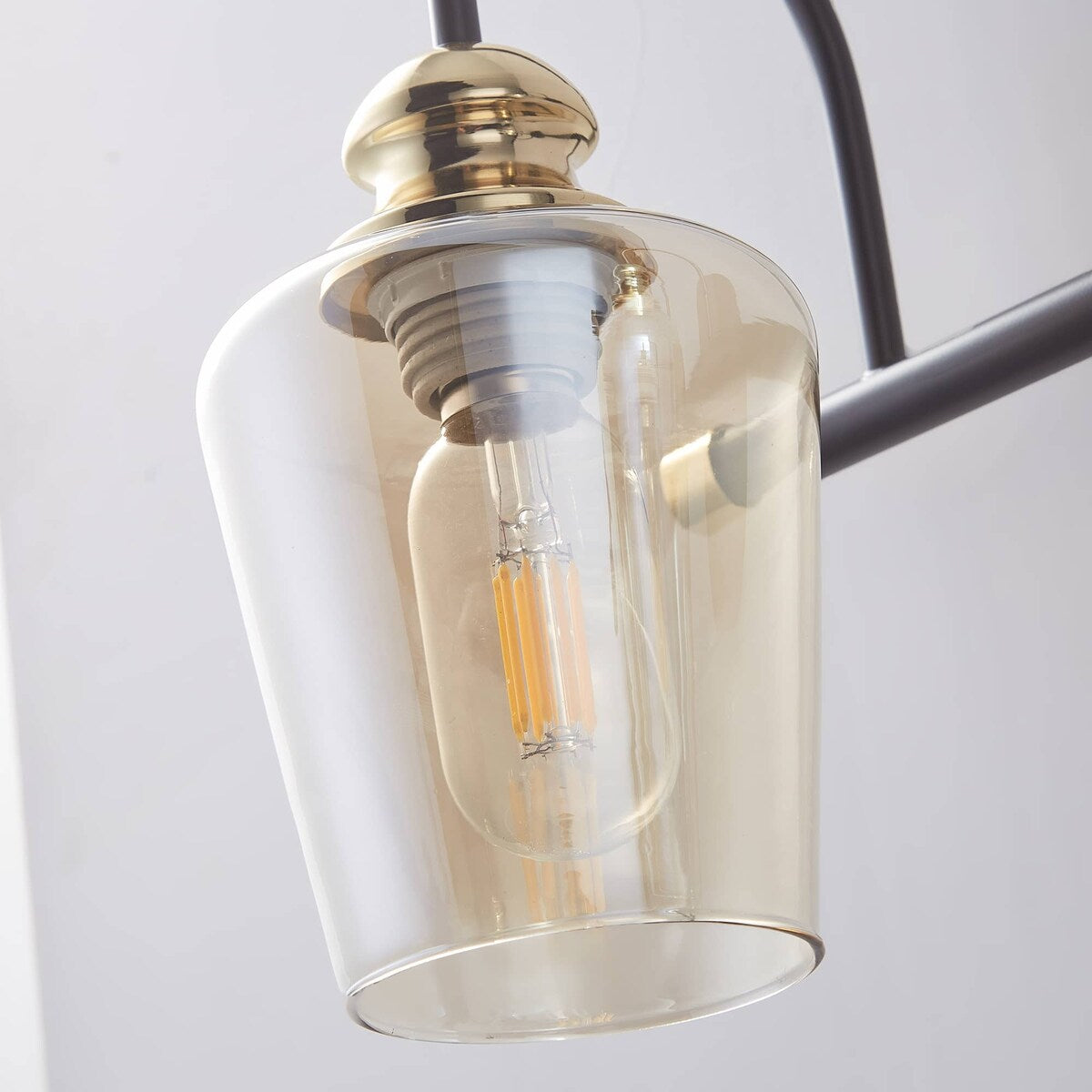4 Light Bathroom Vanity Light Fixtures Industrial Lights Mirror Black & Gold Metal Wall Sconce Lighting With Clear Glass Shade