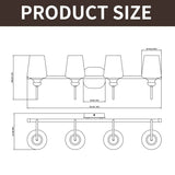 4 Light Bathroom Vanity Light Fixtures Industrial Lights Mirror Black & Gold Metal Wall Sconce Lighting With Clear Glass Shade