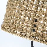 4-Light Bohemian Hand Woven Drum Chandelier - Straw - 20 in. W