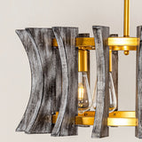 4-Light Brushed Gold Farmhouse Dry rated Chandelier - 23.8 inches Lx 23.8 inches W x 24 inches H