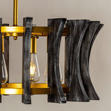 4-Light Brushed Gold Farmhouse Dry rated Chandelier - 23.8 inches Lx 23.8 inches W x 24 inches H