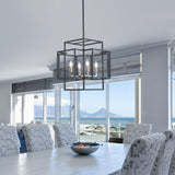 4-Light Chandelier Rustic Metal Pendant Light