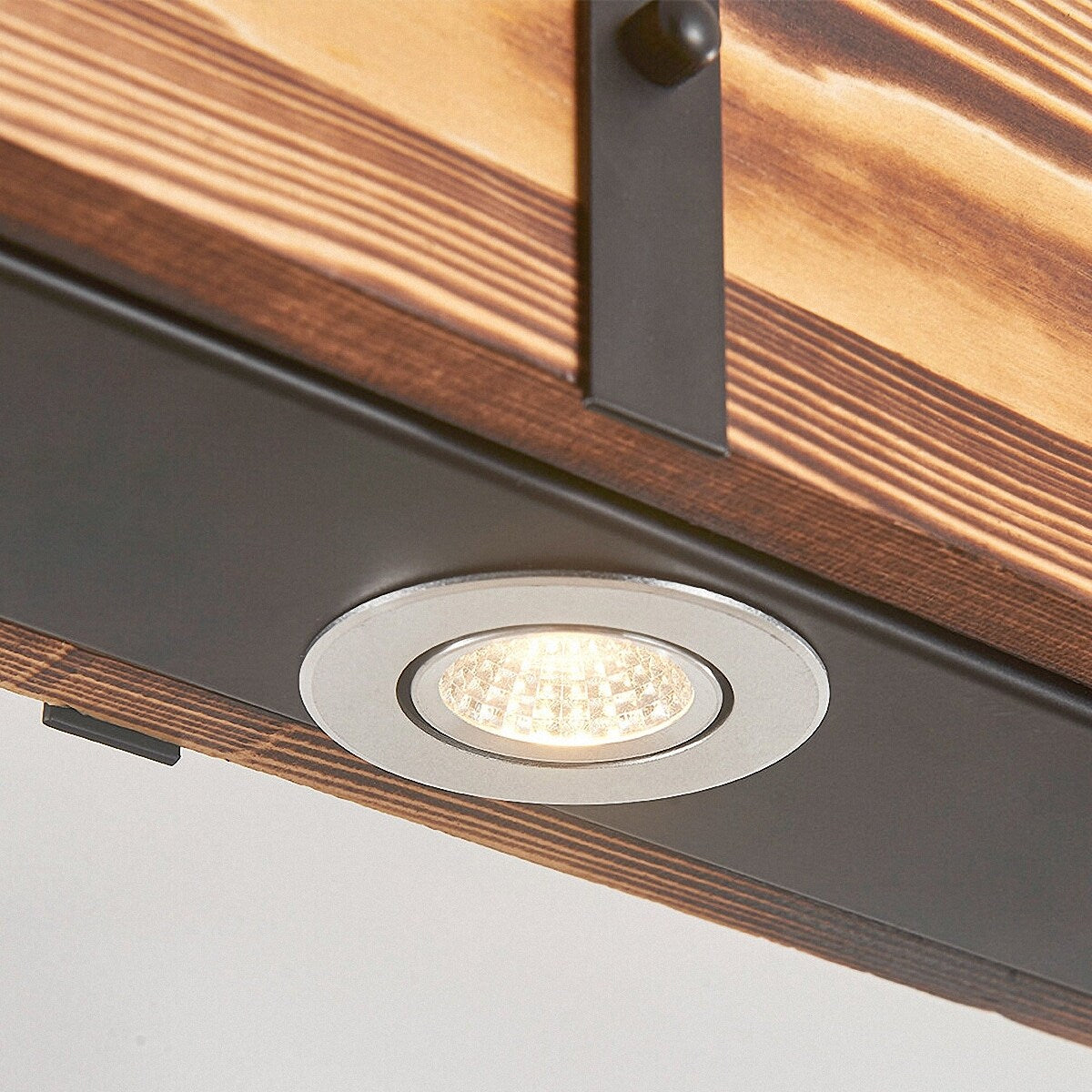 YANSUN 4-Light Wooden Kitchen Island Pendant Light,Modern Linear Lighting Fixture LED Ceiling Light for Kitchen Dining Room Bar