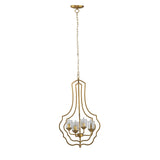4-Light Metal Chandelier, Hanging Light Fixture with Adjustable Chain for Kitchen Dining Room Entryway, Bulb Not Included