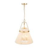 4-Light Modern Boho Hand-Woven Ivory Rope Pendant Kitchen Island Lighting Fabric Drum Chandelier - 18.1 in. W x 21.6 in. H