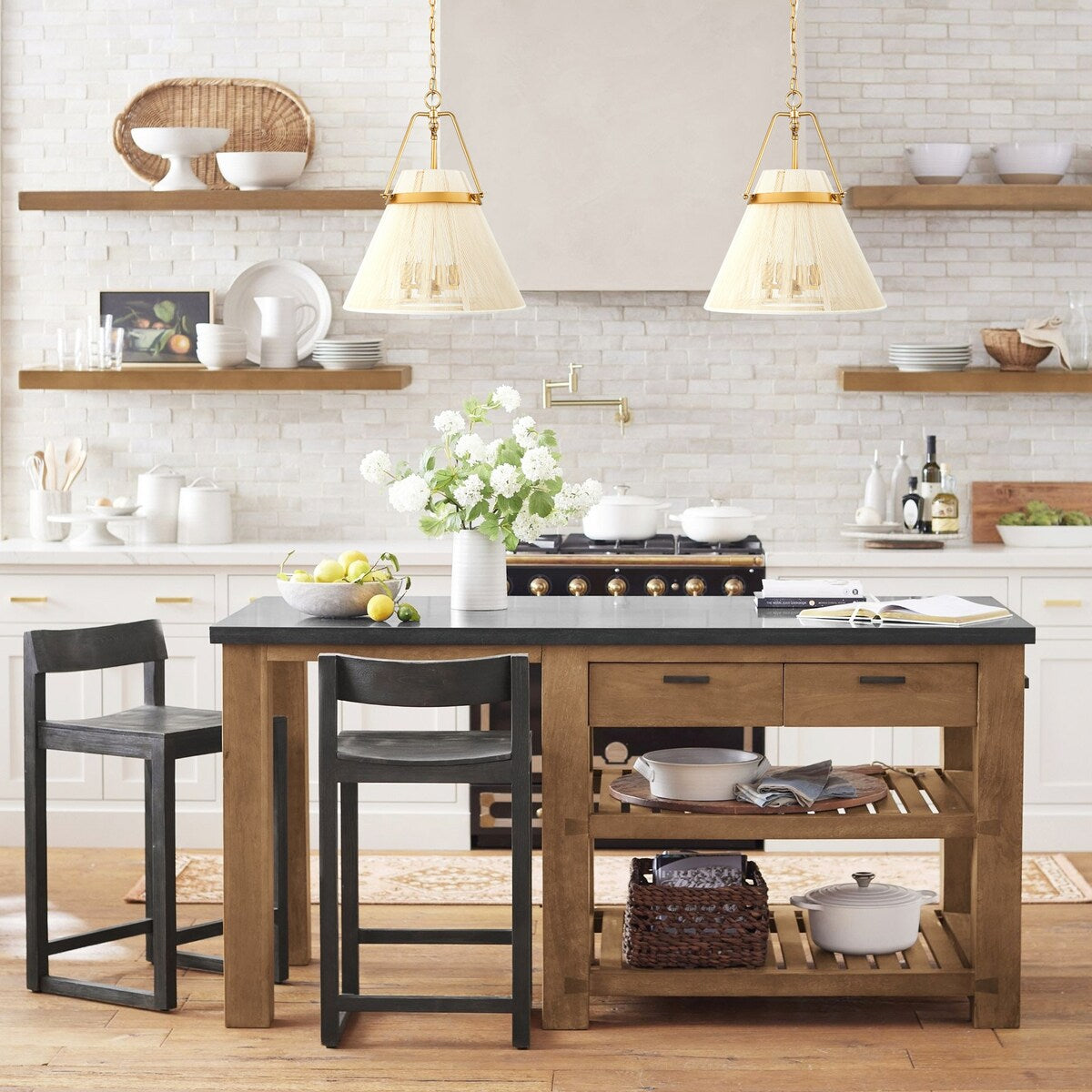 4-Light Modern Boho Hand-Woven Ivory Rope Pendant Kitchen Island Lighting Fabric Drum Chandelier - 18.1 in. W x 21.6 in. H