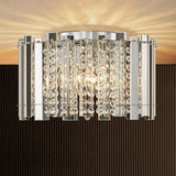 4-Light Modern Glam Clear Crystal Drum Flush Mount Ceiling Light with Crystal Beads - 14 IN. W