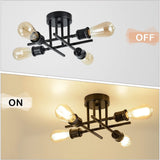 4 Light Semi Flush Mount Ceiling Light Fixture