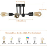 4 Light Semi Flush Mount Ceiling Light Fixture