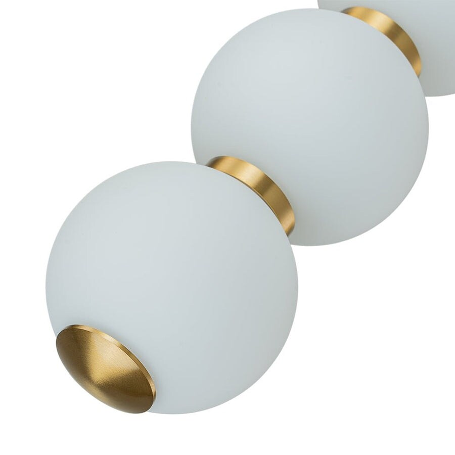 4-Light Vertical String Opal Glass Globe Pendant Light - Dimmable LED