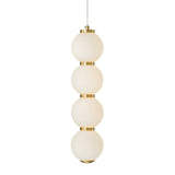 4-Light Vertical String Opal Glass Globe Pendant Light - Dimmable LED