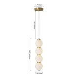 4-Light Vertical String Opal Glass Globe Pendant Light - Dimmable LED