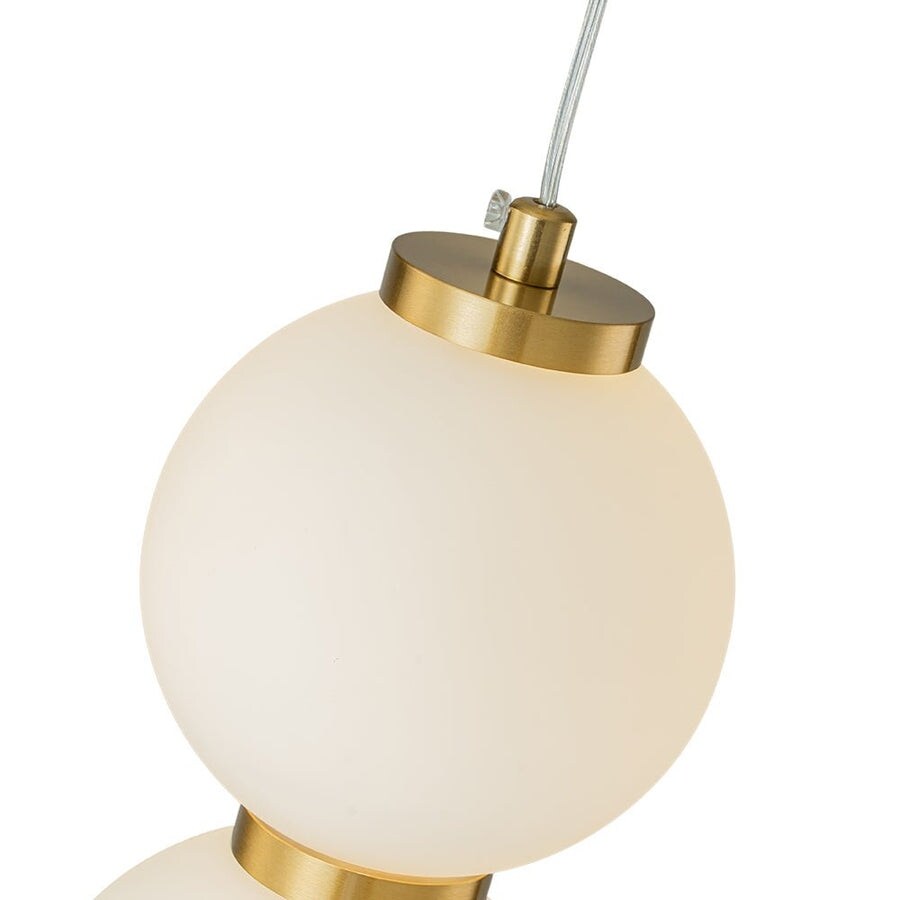 4-Light Vertical String Opal Glass Globe Pendant Light - Dimmable LED
