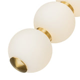 4-Light Vertical String Opal Glass Globe Pendant Light - Dimmable LED