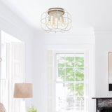 4-Light White Dry Rated Flush Mount Lighting - 11.81 inches Lx 11.81 inches W x 7.87 inches H