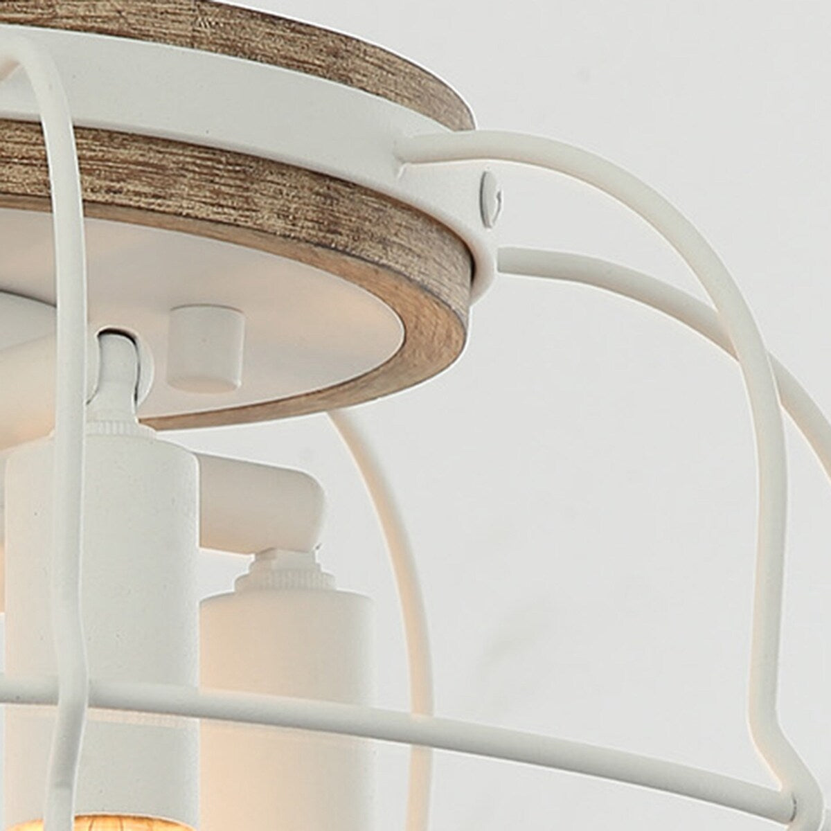 4-Light White Dry Rated Flush Mount Lighting - 11.81 inches Lx 11.81 inches W x 7.87 inches H
