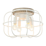 4-Light White Dry Rated Flush Mount Lighting - 11.81 inches Lx 11.81 inches W x 7.87 inches H