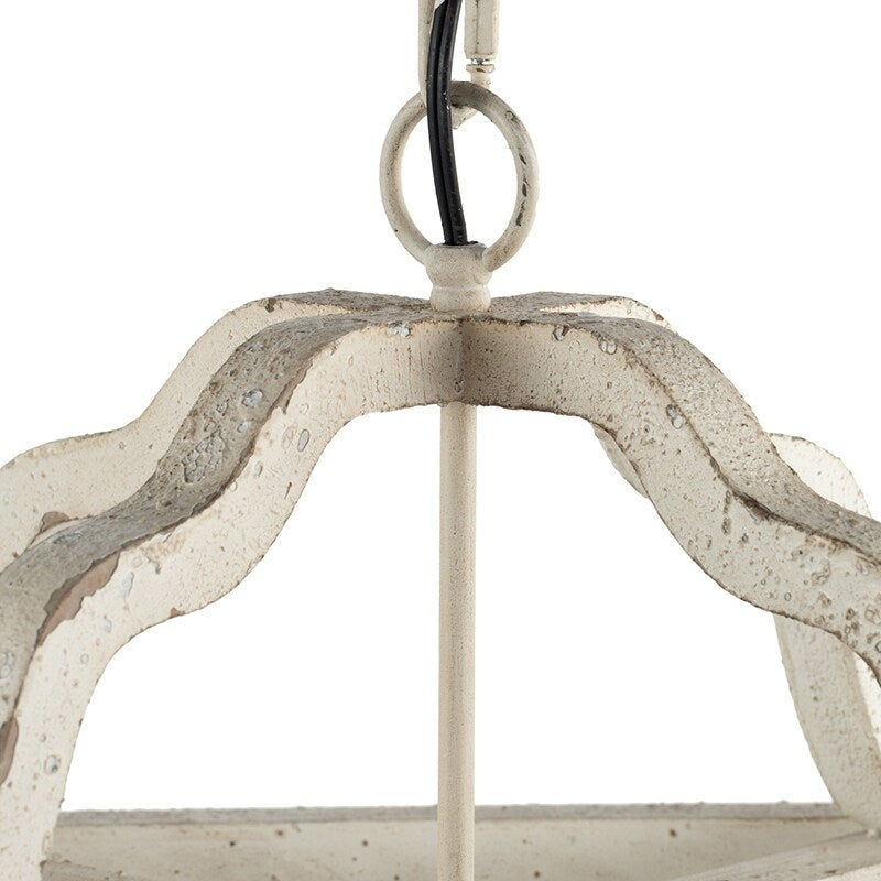 4-Light Wood Chandelier with Adjustable Chain