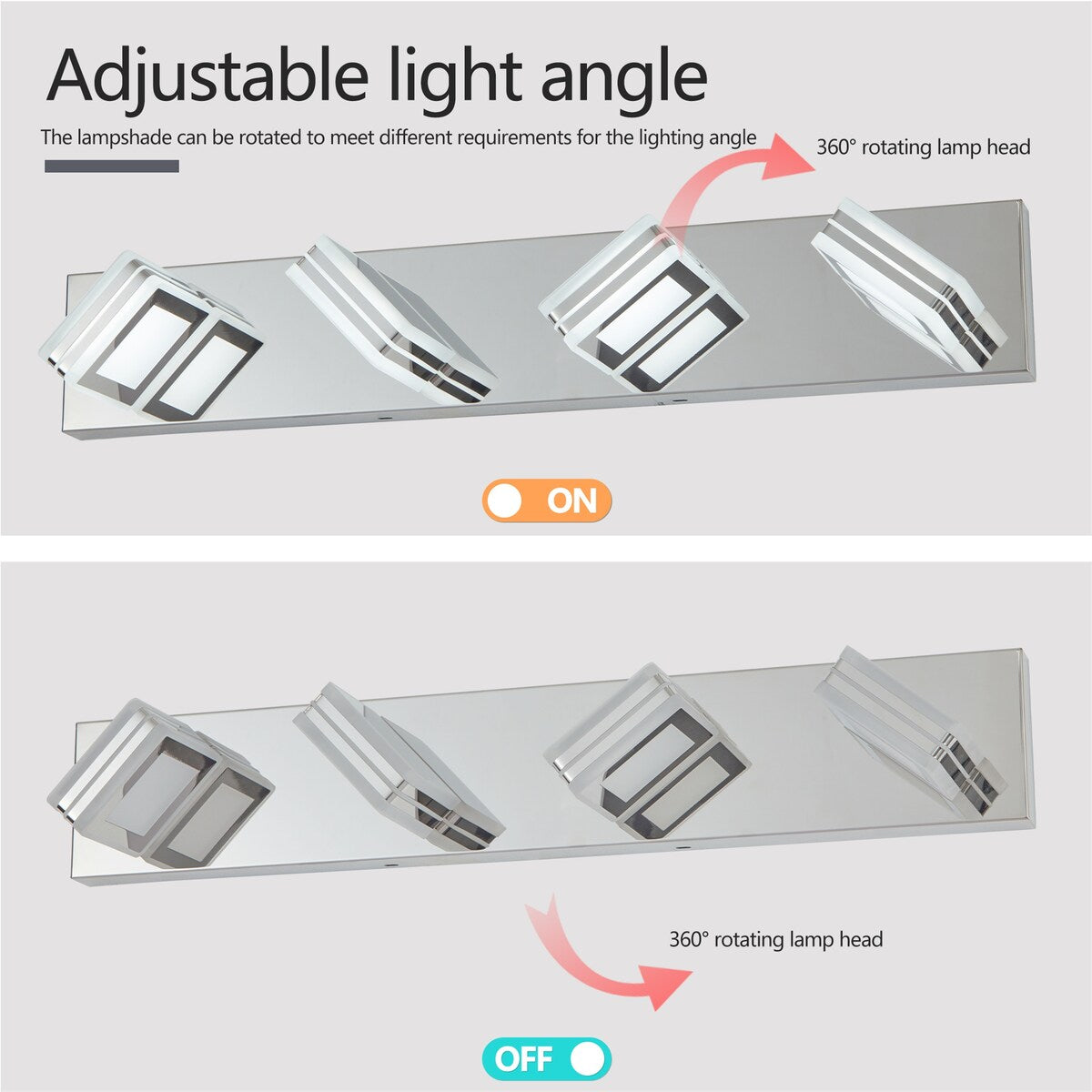 4-Lights Acrylic Bathroom Vanity Light