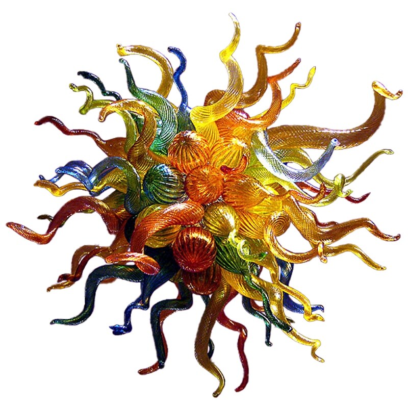 4 Lights Hand Blown Glazed Chandelier - 27 in