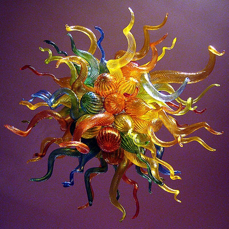 4 Lights Hand Blown Glazed Chandelier - 27 in