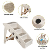 4 Non Slip Steps Foldable Pet Stairs Dog Ladder With Support Frame