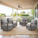 Gymojoy 4 Outdoor Wicker Swivel Patio Chairs - Grey