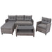 4 PCS Patio Wicker Furniture Set Outdoor Conversation Set with Table