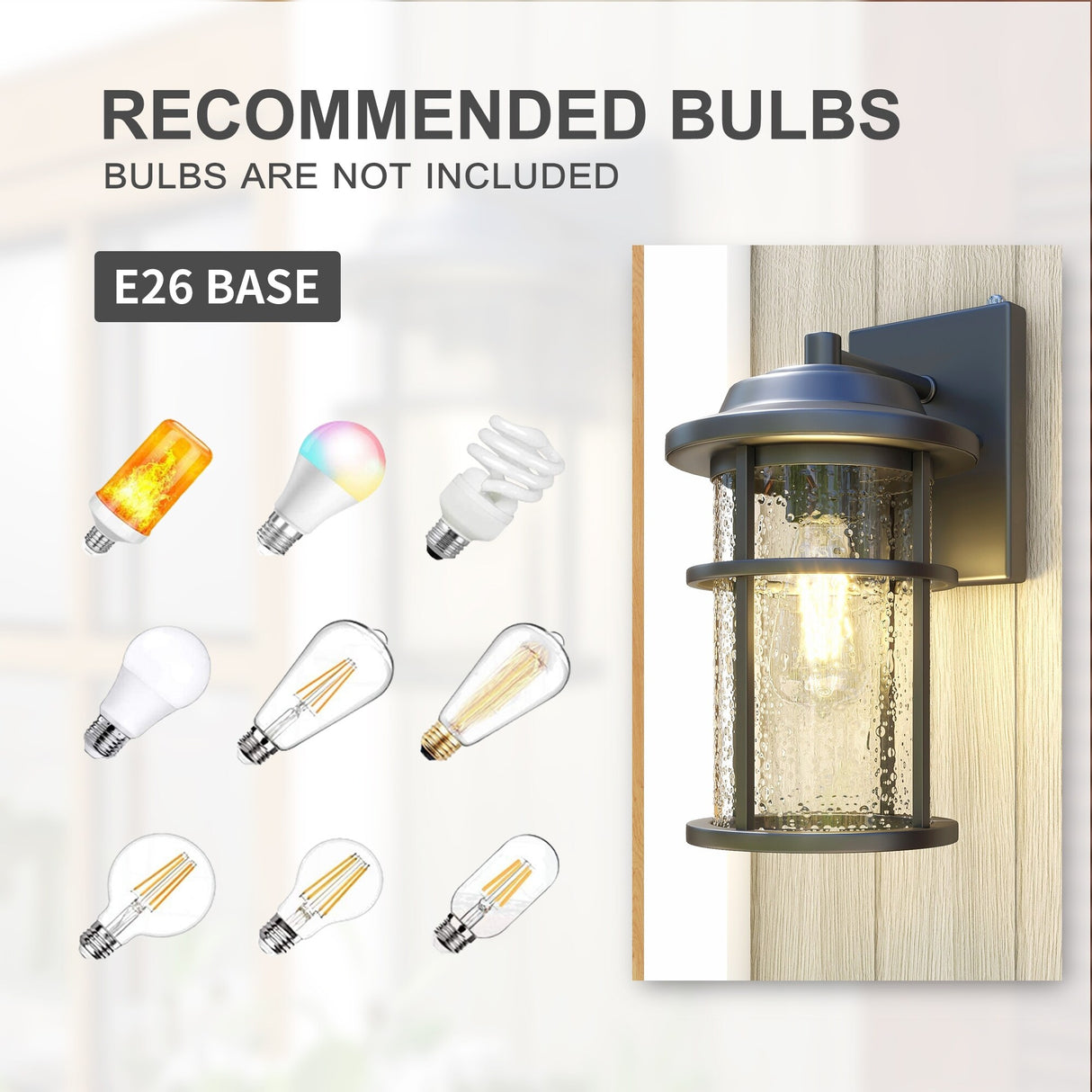 4 Pack 1-Light Black Dusk-to-Dawn Outdoor Wall Light