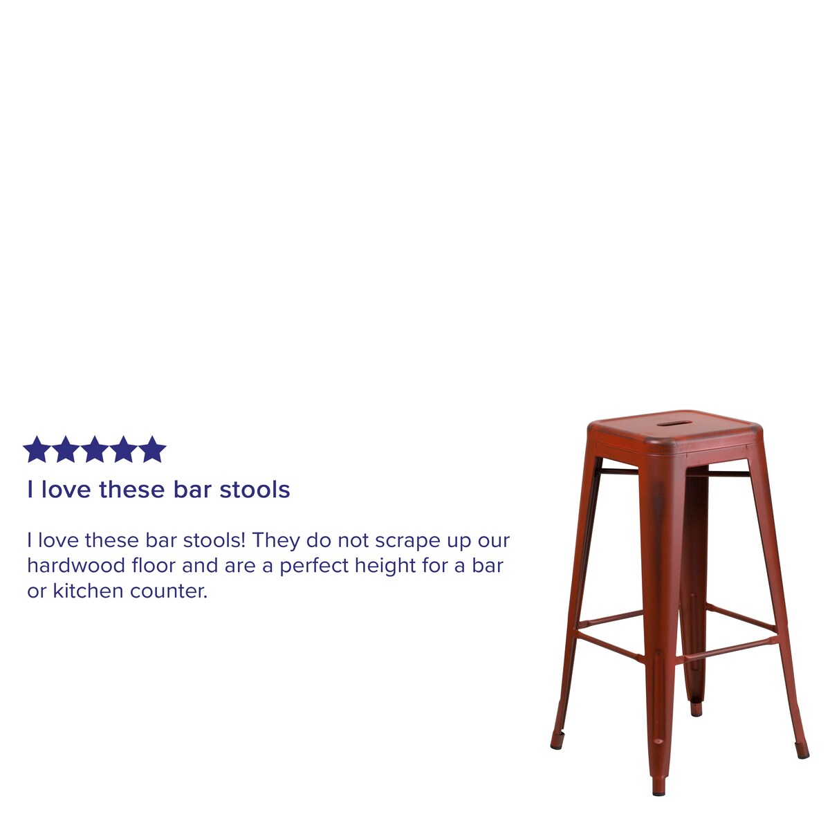 4 Pack 30" High Backless Distressed Metal Indoor-Outdoor Barstool