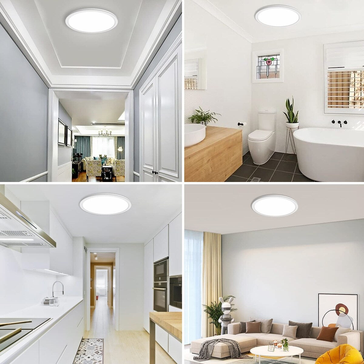4 Pack LED Flush Mount Ceiling Light, 28W 3200LM Super Bright Close to Ceiling Light Fixture