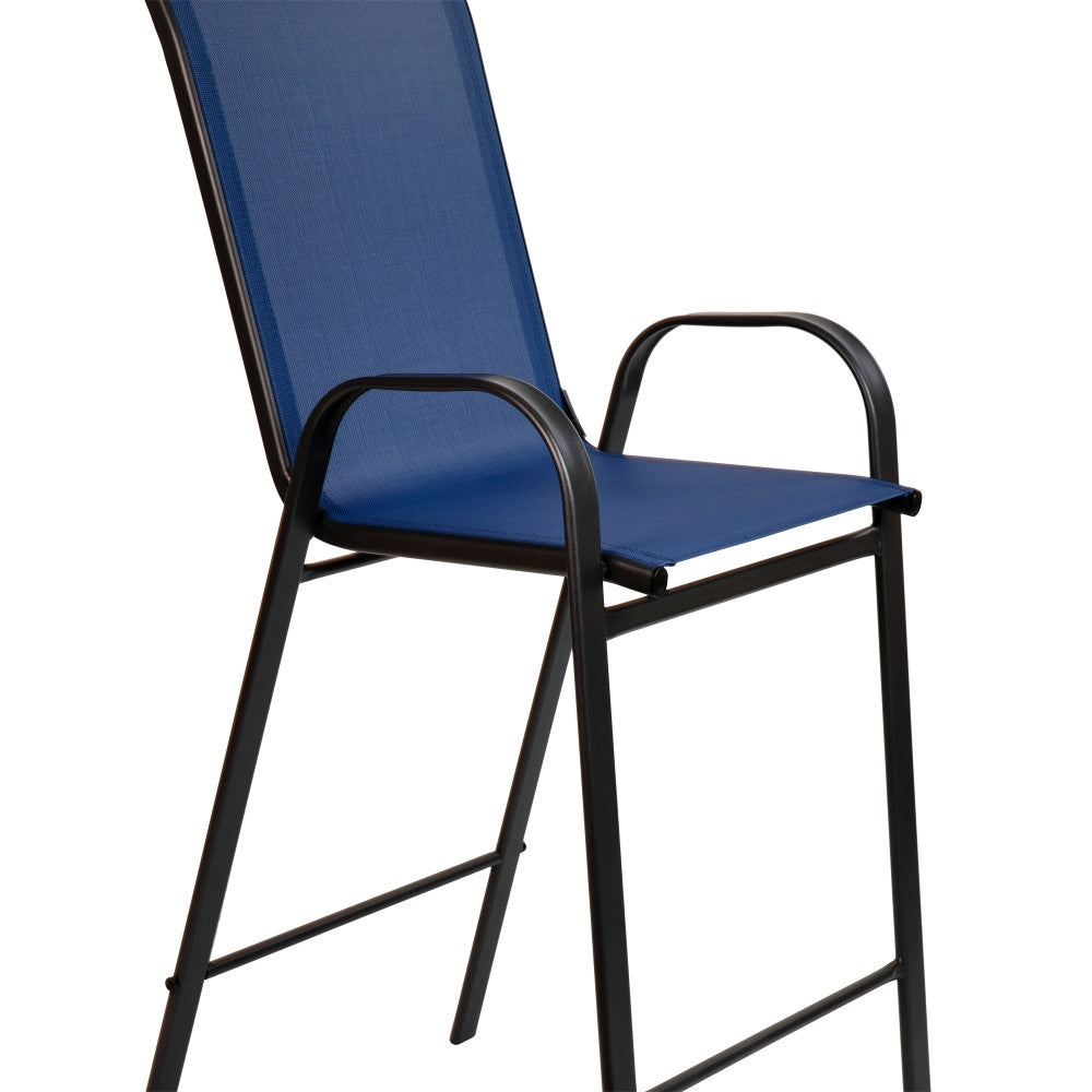4 Pack Outdoor Barstools with Flex Comfort Material - Patio Stool