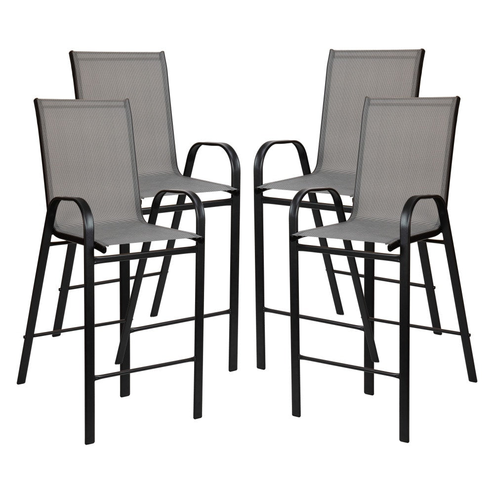4 Pack Outdoor Barstools with Flex Comfort Material - Patio Stool