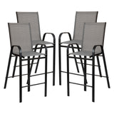 4 Pack Outdoor Barstools with Flex Comfort Material - Patio Stool