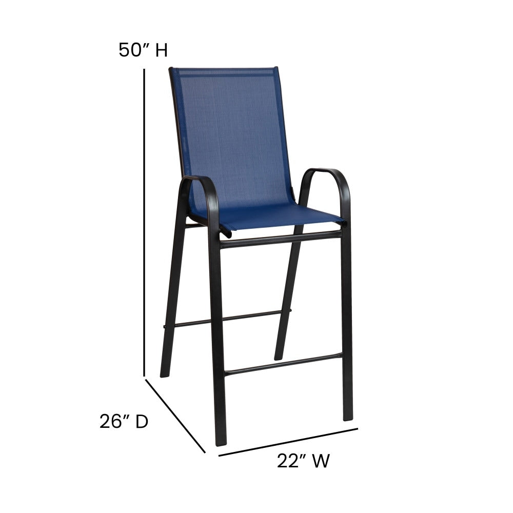 4 Pack Outdoor Barstools with Flex Comfort Material - Patio Stool