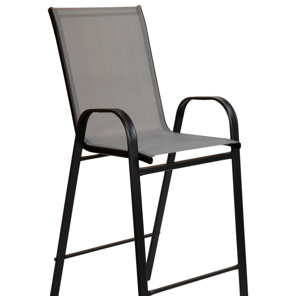 4 Pack Outdoor Barstools with Flex Comfort Material - Patio Stool
