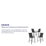 4 Pack Outdoor Barstools with Flex Comfort Material - Patio Stool