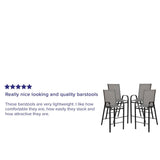 4 Pack Outdoor Barstools with Flex Comfort Material - Patio Stool