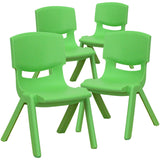 4 Pack Plastic Stackable Pre-K/School Chairs with 10.5"H Seat