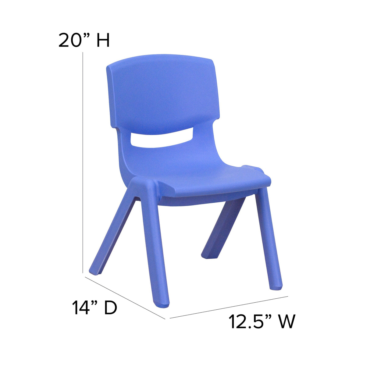 4 Pack Plastic Stackable Pre-K/School Chairs with 10.5"H Seat