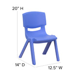 4 Pack Plastic Stackable Pre-K/School Chairs with 10.5"H Seat