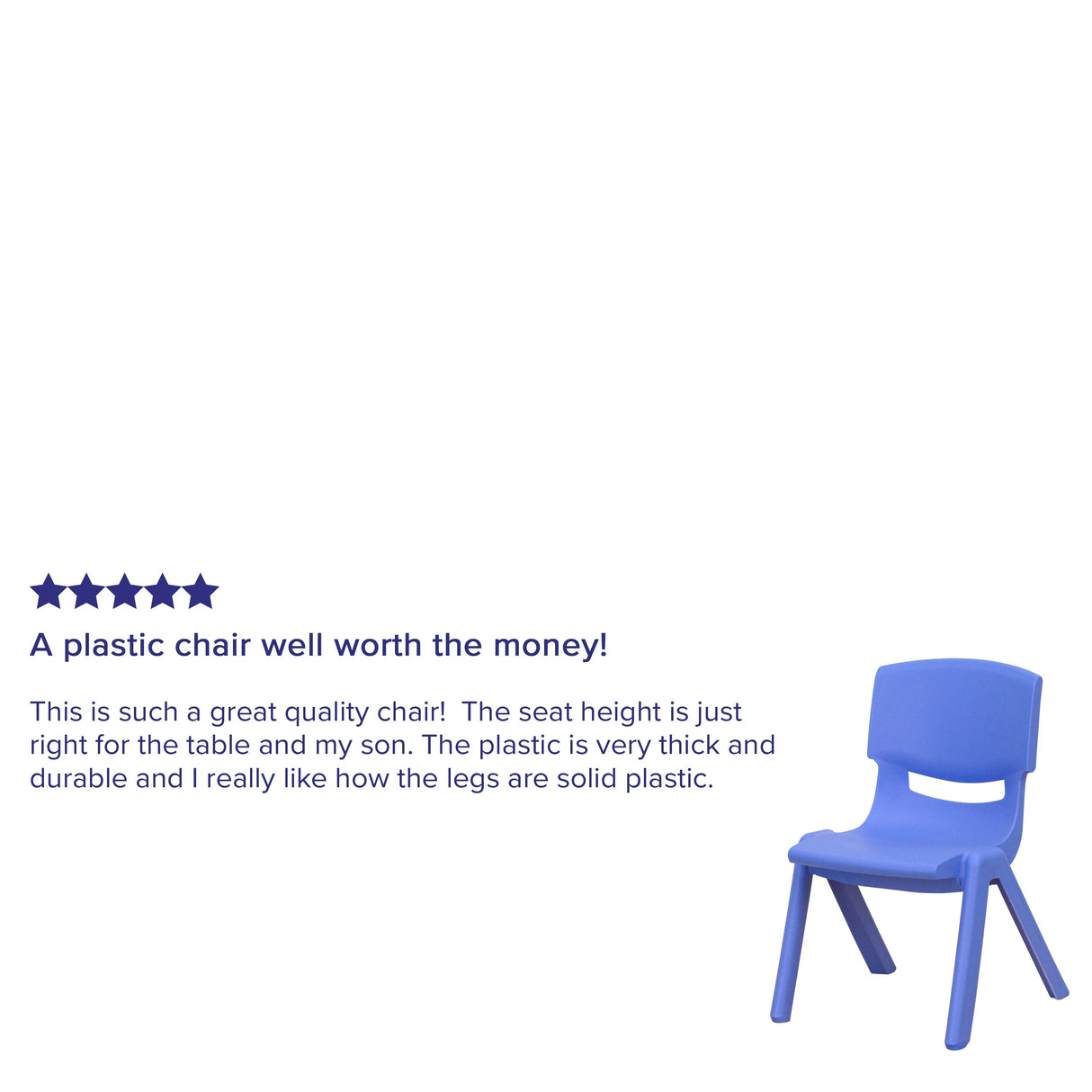 4 Pack Plastic Stackable Pre-K/School Chairs with 10.5"H Seat
