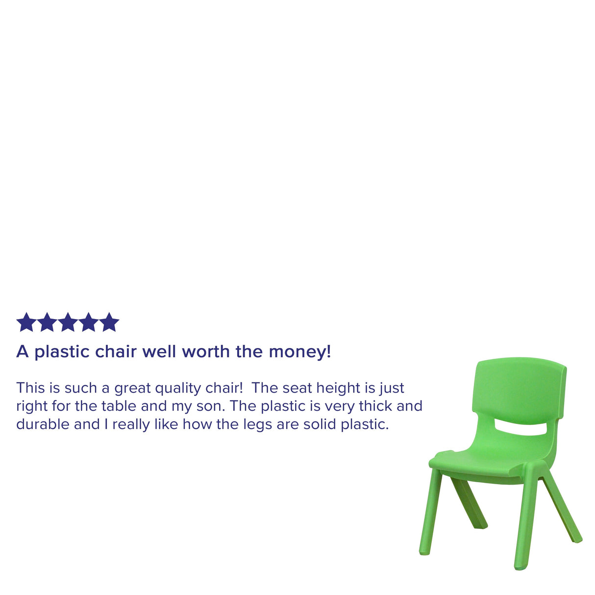 4 Pack Plastic Stackable Pre-K/School Chairs with 10.5"H Seat