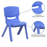 4 Pack Plastic Stackable Pre-K/School Chairs with 10.5"H Seat