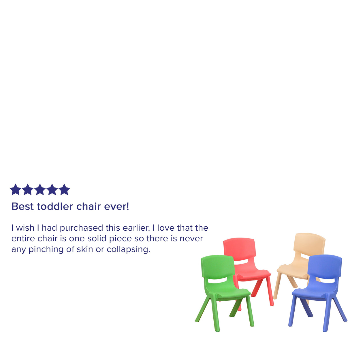 4 Pack Plastic Stackable Pre-K/School Chairs with 10.5"H Seat