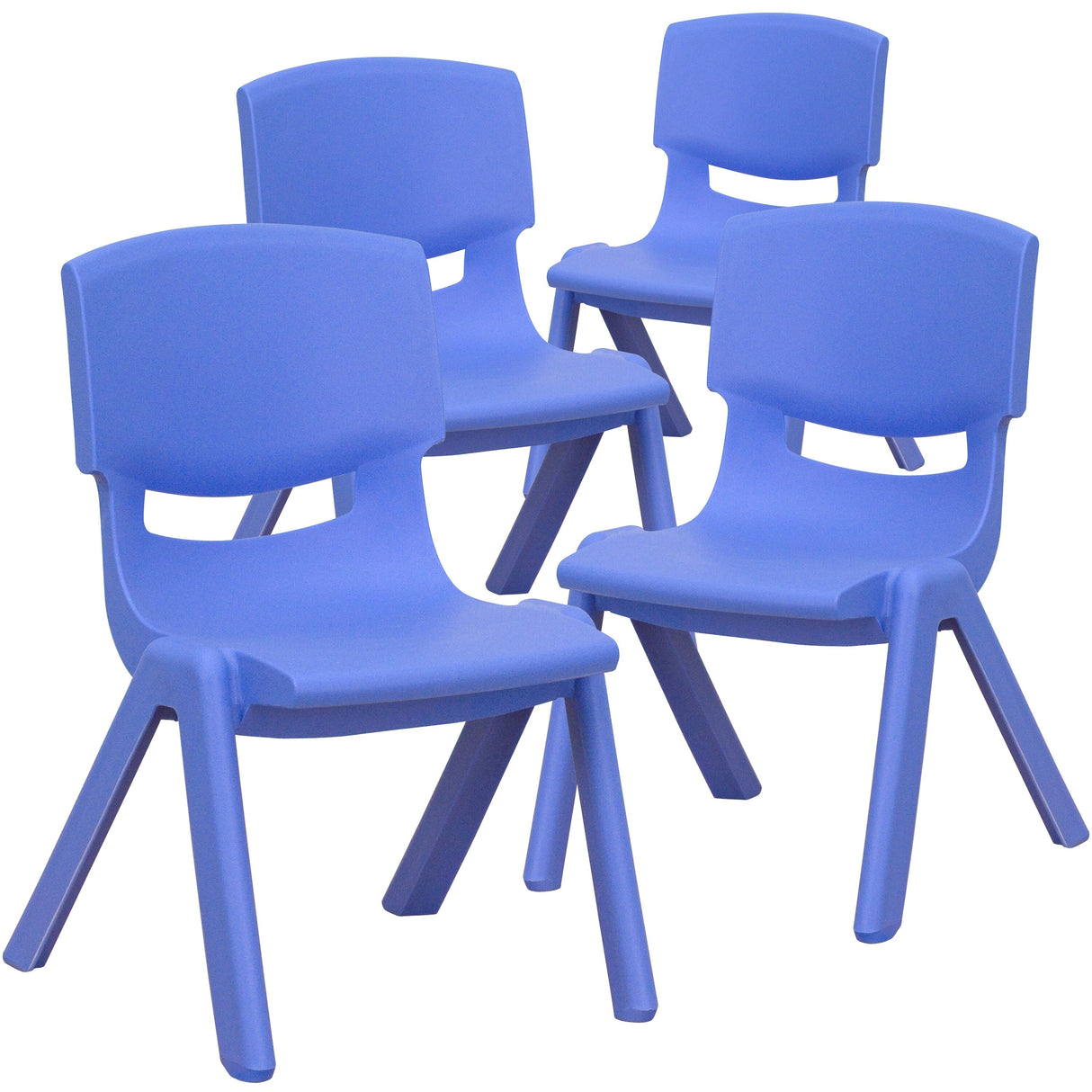 4 Pack Plastic Stackable Pre-K/School Chairs with 10.5"H Seat