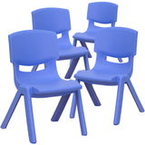 4 Pack Plastic Stackable Pre-K/School Chairs with 10.5"H Seat